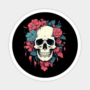 skull and flower Magnet